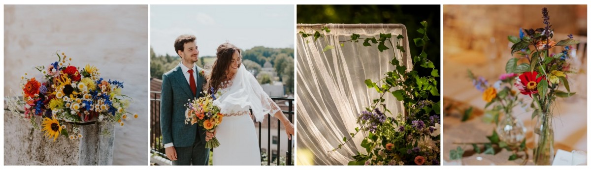 Bloemen inspiratie voor een huwelijk in een schuur