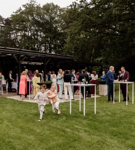 Kinderen spelen in tuinfeest