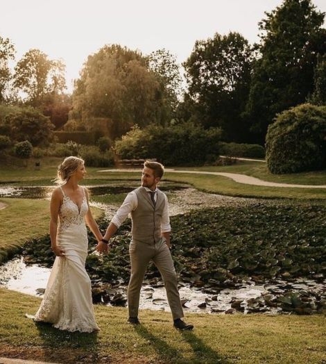 Park Ven koppel wandeling langs vijver